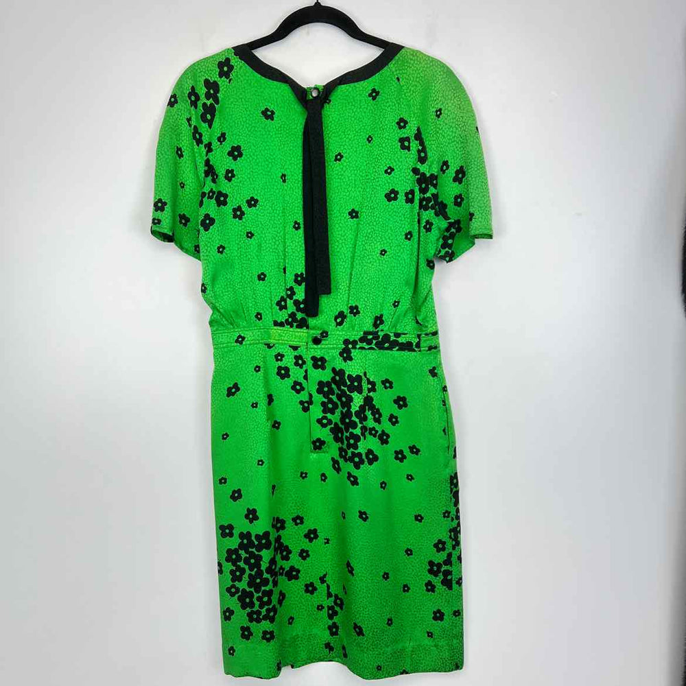 VALENTINO Dress Green & Black / 8 VALENTINO Silk Floral Women's Women Size 8 Green & Black Dress