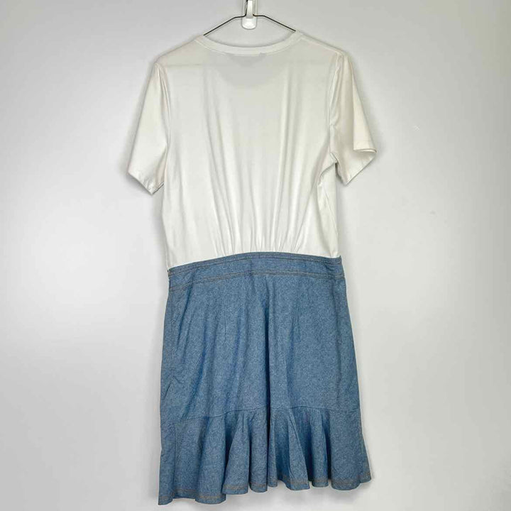 VERONICA BEARD Dress White & Blue / M VERONICA BEARD Short Sleeve BLOCK Women's Dresses Women Size M Dress