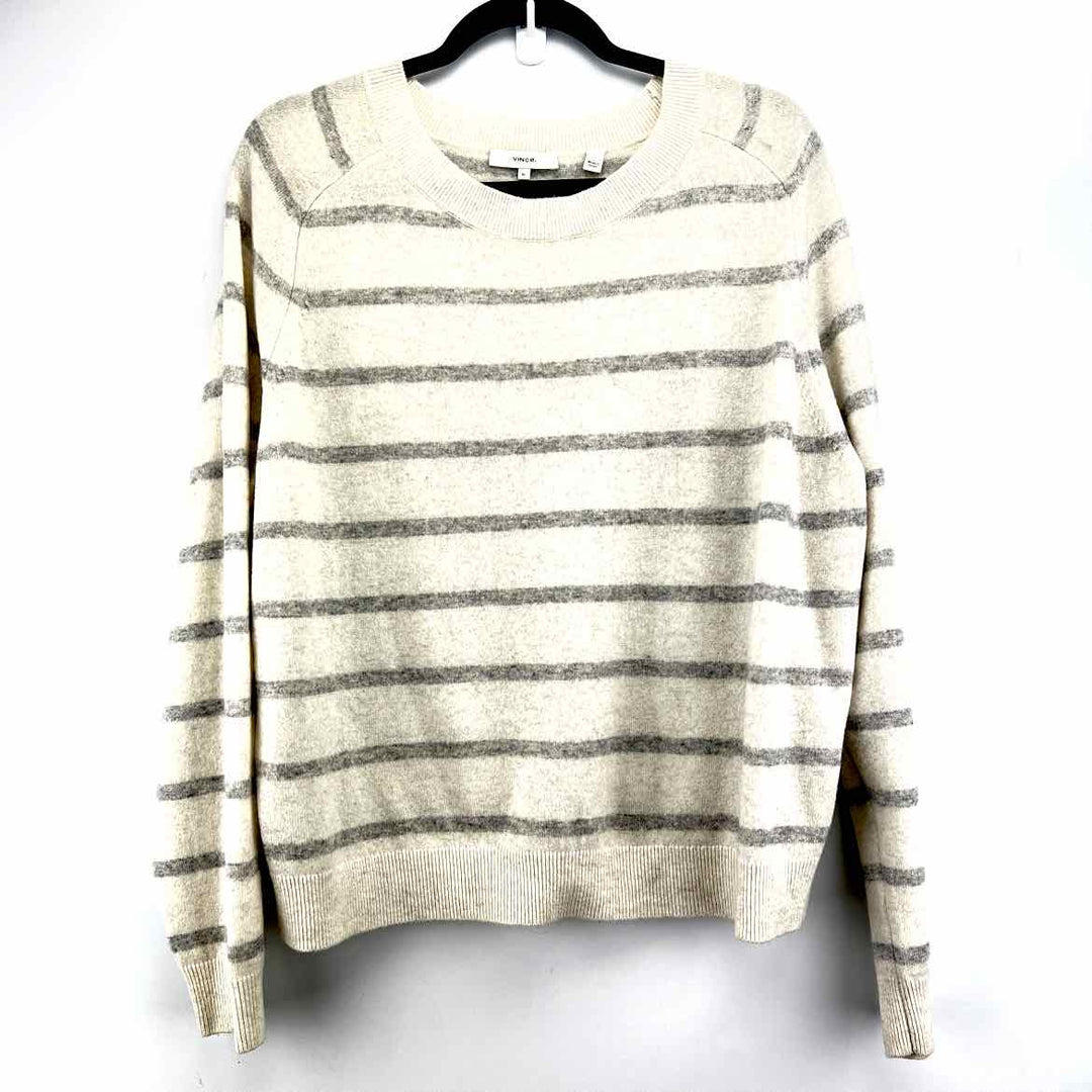 VINCE Sweater Beige / Xl VINCE Cashmere Stripe Women's Sweaters Women Size Xl Beige Sweater