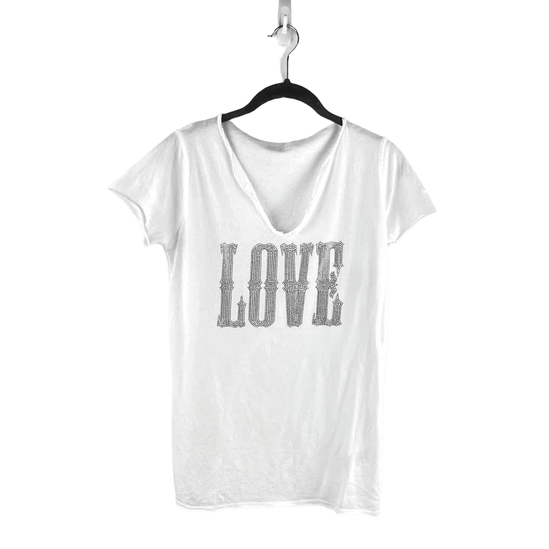 ZADIG VOLTAIRE Top White / S ZADIG & VOLTAIRE Short Sleeve "LOVE" Women's T-Shirt - Size S