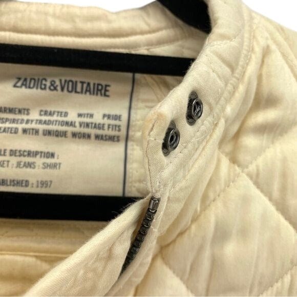 Zadig & Voltaire Zadig & Voltaire Womens Quilted Jacket Size S Viscose Beige