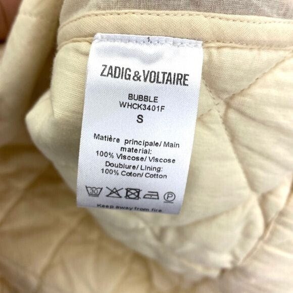 Zadig & Voltaire Zadig & Voltaire Womens Quilted Jacket Size S Viscose Beige